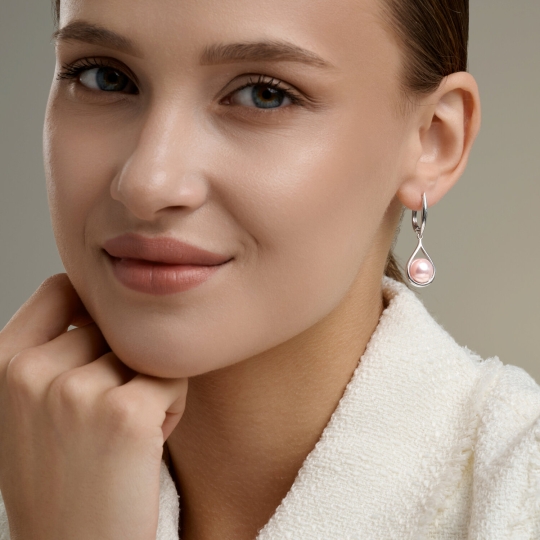 Серьги из серебра с фианитами