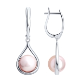 Серьги из серебра с жемчугом