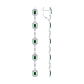 Серьги из серебра с фианитами