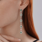 Серьги из серебра с фианитами