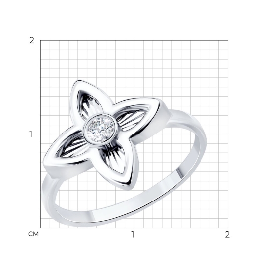 Кольцо из серебра с фианитом