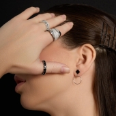 Кольцо из серебра с фианитами