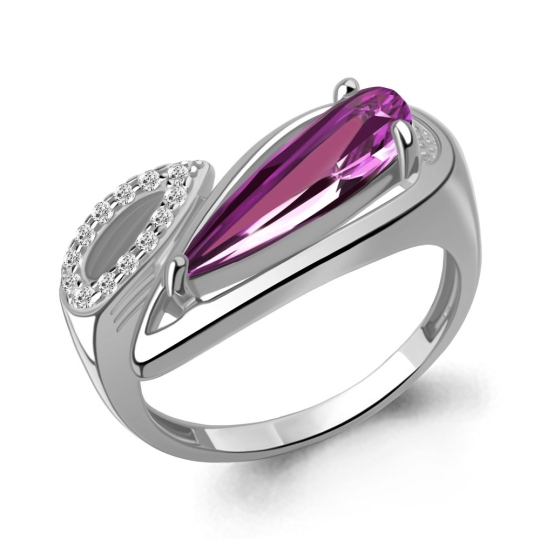 Кольцо из серебра с фианитом