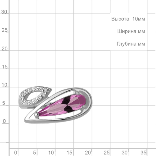 Кольцо из серебра с фианитом