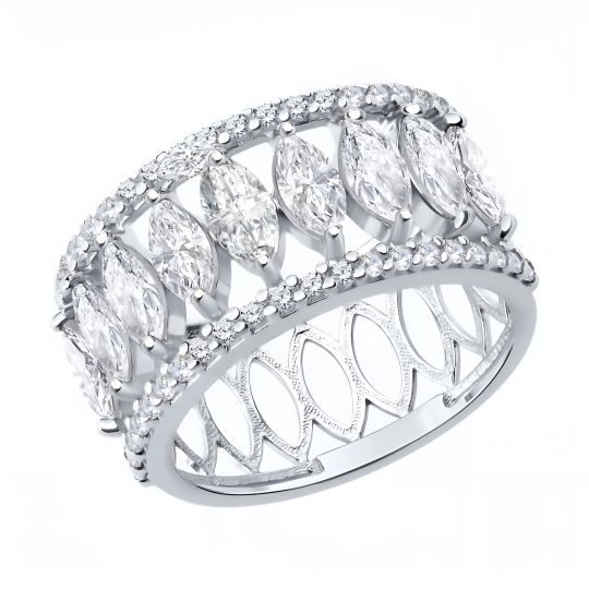 Серьги из серебра с фианитами
