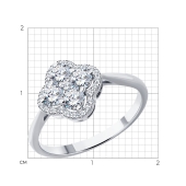 Кольцо из белого золота с выращенными бриллиантами