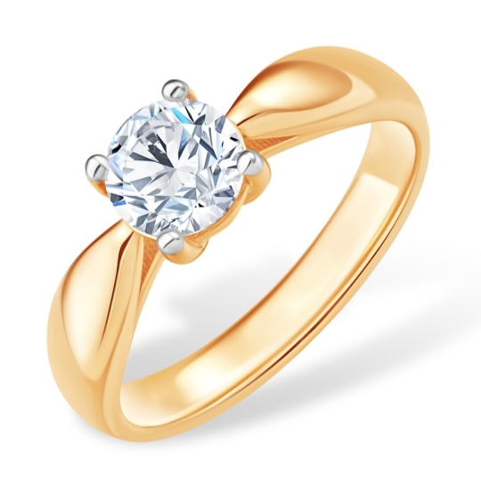 Кольцо из золота с фианитом