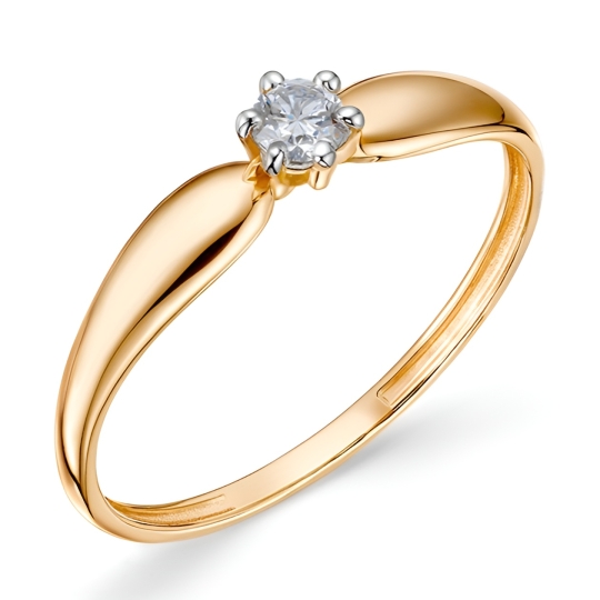 Кольцо из золота с бриллиантами и сапфиром Кольцо из золота с бриллиантами и сапфиром