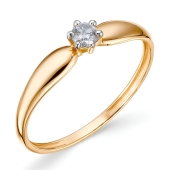 Кольцо из золота с выращенным бриллиантом