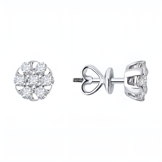 Серьги из белого золота с бриллиантами 