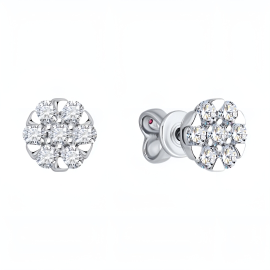 Серьги из белого золота с бриллиантами 
