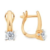 Серьги из золота с выращенными бриллиантами