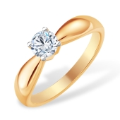 Кольцо из золота с выращенным бриллиантом