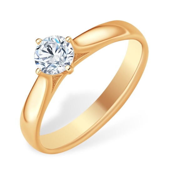 Кольцо из золота с ситаллом турмалин и фианитами