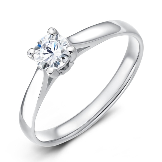 Серьги из белого золота с выращенными бриллиантами