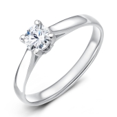 Кольцо из белого золота с выращенным бриллиантом