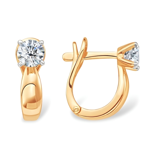 Серьги из золота с фианитами