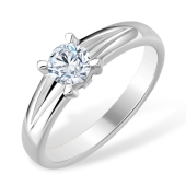 Кольцо из белого золота с выращенными бриллиантами