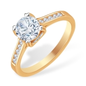 Кольцо из золота с выращенными бриллиантами