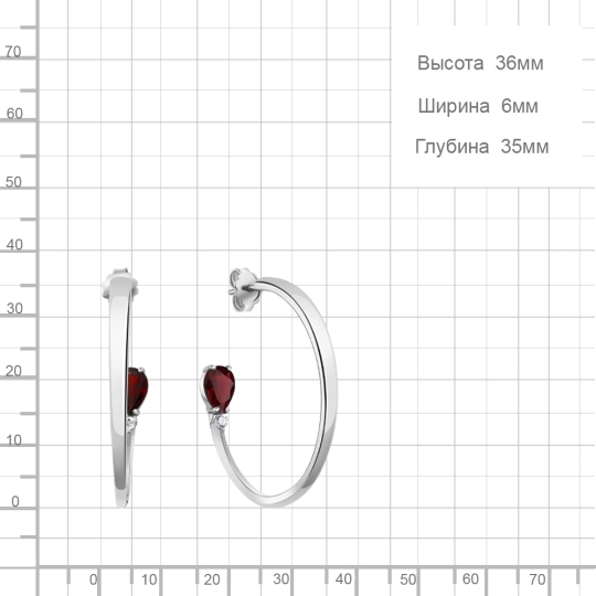 Серьги из серебра с агатами и фианитами