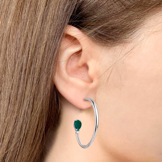 Серьги из серебра с фианитами