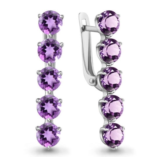 Серьги-трансформеры из серебра с жемчугом и фианитами