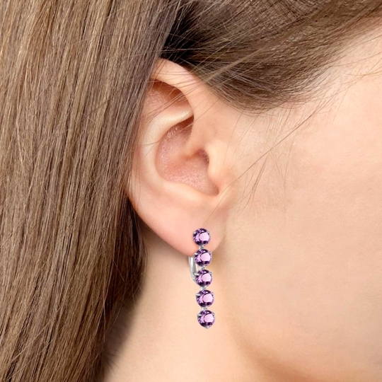 Серьги-трансформеры из серебра с жемчугом и фианитами