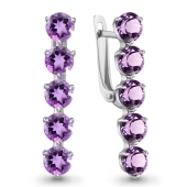 Серьги из серебра с аметистами