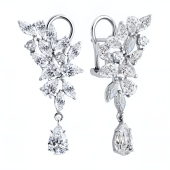 Серьги из серебра с фианитами