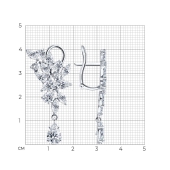 Серьги из серебра с фианитами