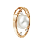 Подвеска из золота с жемчугом и фианитами