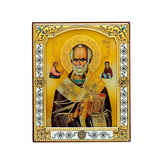 Автомобильная икона-складень Божьей Матери "Семистрельная" с молитвой