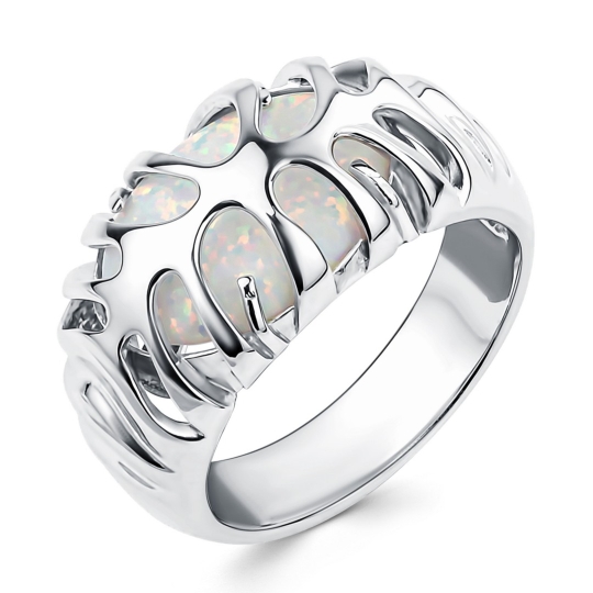 Кольцо из серебра с позолотой и фианитами