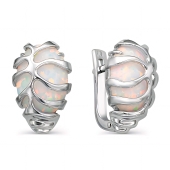 Серьги из серебра с опалами