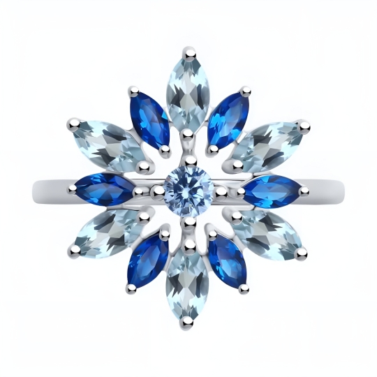 Кольцо из серебра с фианитами