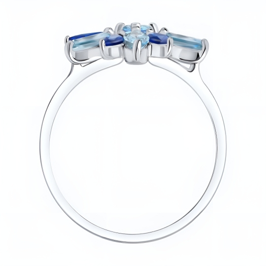 Кольцо из серебра с фианитами