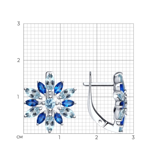 Кольцо из серебра с топазами и фианитами