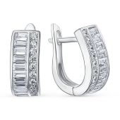 Серьги из серебра с фианитами