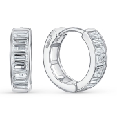 Серьги из серебра с фианитами