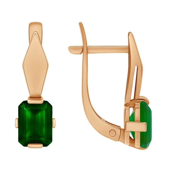 Серьги из золота с сапфирами и фианитами Серьги из золота с сапфирами и фианитами