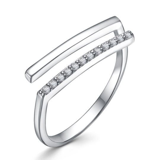 Кольцо из серебра с позолотой и фианитом Кольцо из серебра с позолотой и фианитом