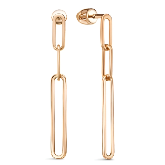 Серьги из золота с гранатами и фианитами Серьги из золота с гранатами и фианитами