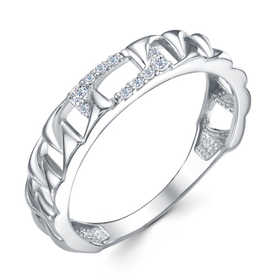 Кольцо из серебра с кварцем и фианитами Кольцо из серебра с кварцем и фианитами