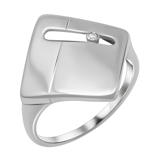 Кольцо из серебра с позолотой и фианитом Кольцо из серебра с позолотой и фианитом