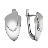 Серьги из серебра с фианитами