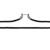 Текстильный шнурок с замком из серебра с чернением 