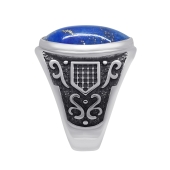 Кольцо из серебра с чернением и лазуритом