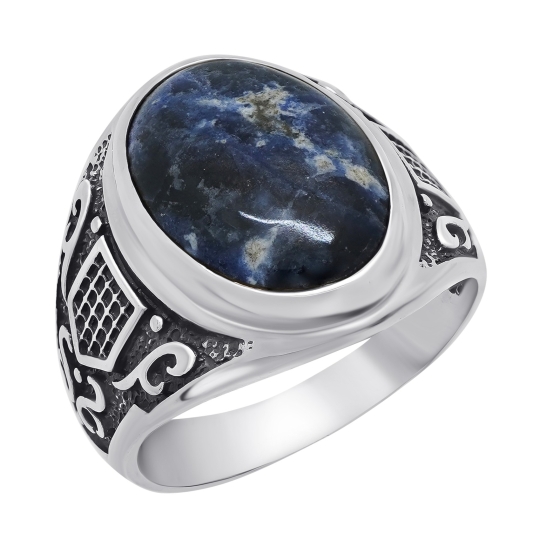 Кольцо из серебра с чернением и кварцем Кольцо из серебра с чернением и кварцем