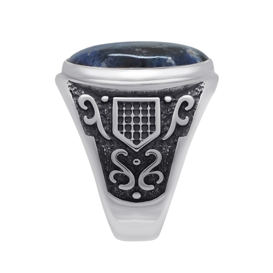 Кольцо из серебра с чернением и кварцем Кольцо из серебра с чернением и кварцем