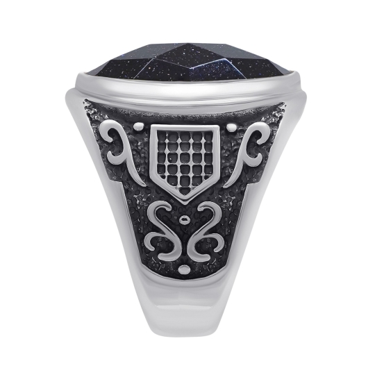 Кольцо из серебра с чернением и кварцем Кольцо из серебра с чернением и кварцем